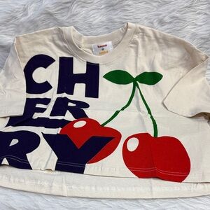 Cream Cherry Graphic Tee